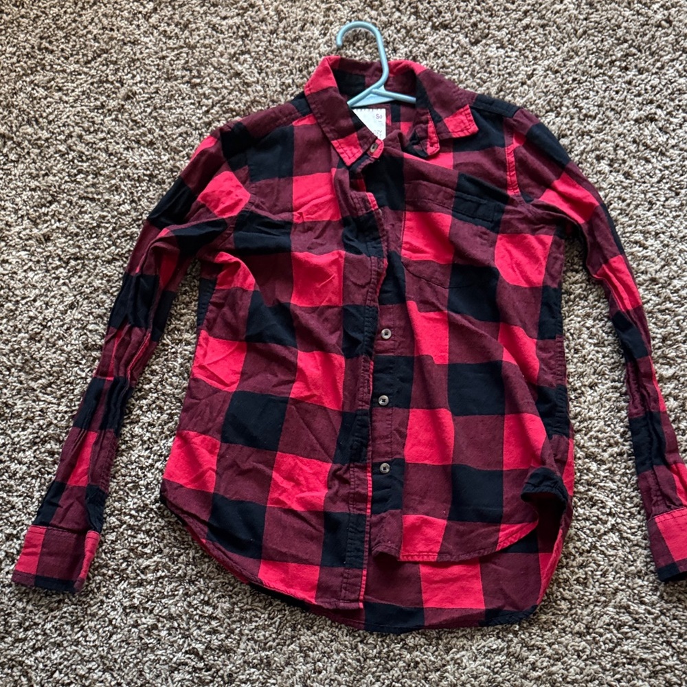 Red and Black Plaid Kids Shirt